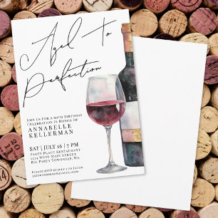 Wine Simple Adult Birthday Party Invitation