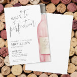 Wine Simple Sixty 60th Birthday Party Invitation<br><div class="desc">Sophisticated Wine Simple Sixty 60th Birthday Party Invitation. Mark sixty years with this timeless and elegant invitation, featuring a large watercolor pink and gray wine bottle on the right side for a contemporary touch. "Aged to Perfection" is elegantly displayed at the top in script typography, with a classic serif font...</div>