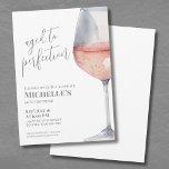 Wine Simple Sixty 60th Birthday Party Invitation<br><div class="desc">Wine Simple Pink And White Sixty 60th Birthday Party Invitation. Celebrate sixty years of life with this classic and elegant invitation featuring a large watercolor pink and gray wine glass on the right side, giving it a modern twist. The top of the invitation reads "Aged to Perfection" in script typography,...</div>