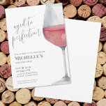 Wine Simple Sixty 60th Birthday Party Invitation<br><div class="desc">Elegant Red Wine Simple Sixty 60th Birthday Party Invitation. Celebrate sixty years with this classic and sophisticated invitation featuring a large watercolor wine glass filled with a light red wine on the right side, giving it a modern yet timeless touch. The top of the invitation reads "Aged to Perfection" in...</div>
