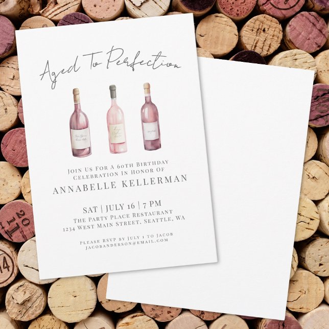 Wine Simple Sixty 60th Birthday Party Invitation (Wine Simple Sixty 60th Birthday Party Invitation)