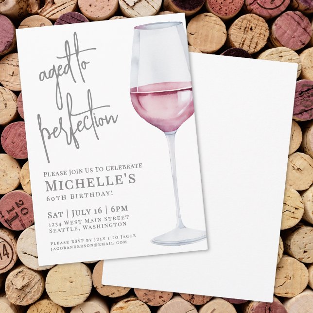 Wine Sixty 60th Birthday Party Invitation (Wine Sixty 60th Birthday Party Invitation)