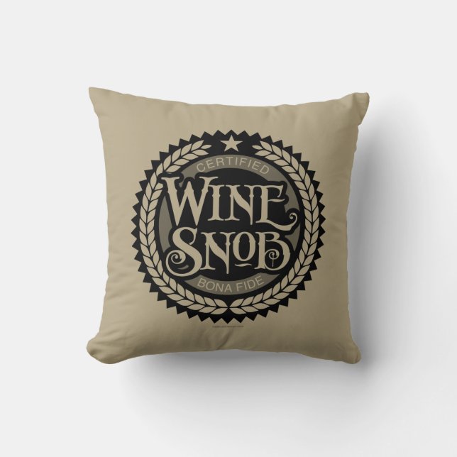 Wine Snob Throw Pillow (Front)