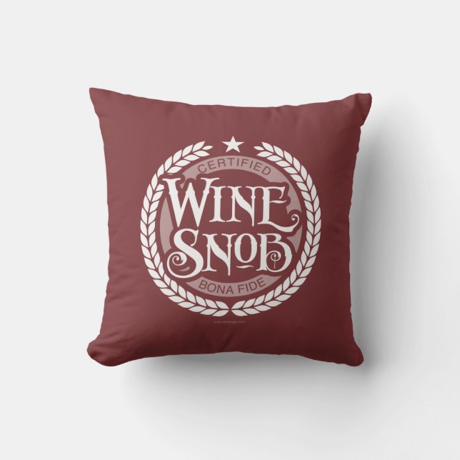 Wine Snob Throw Pillow (Front)