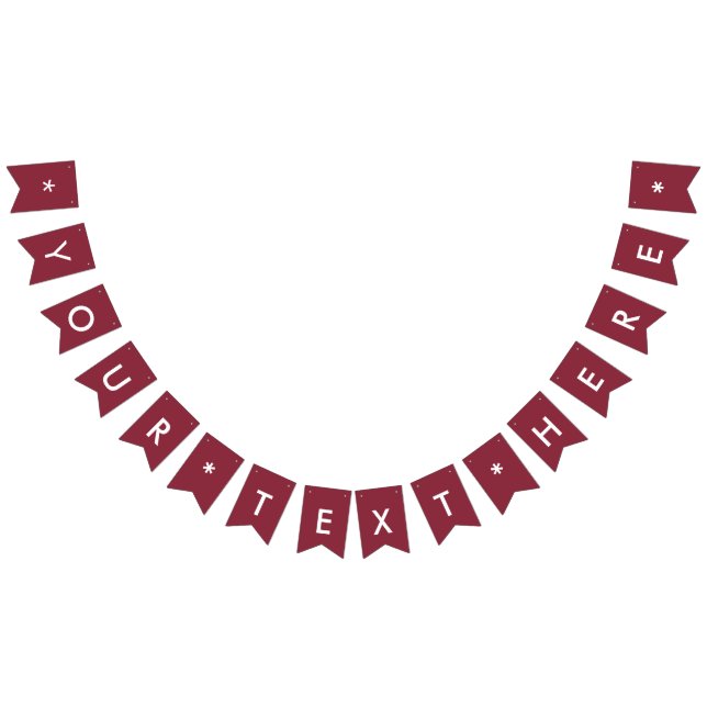 Wine Solid Color Customize It Bunting Flags (All)