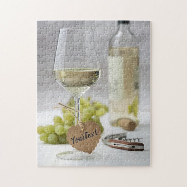 Wine Sommelier Vine Lover Bottle Grape Design Jigsaw Puzzle (Vertical)