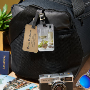 Wine Sommelier Vine Lover Bottle Grape Design Luggage Tag