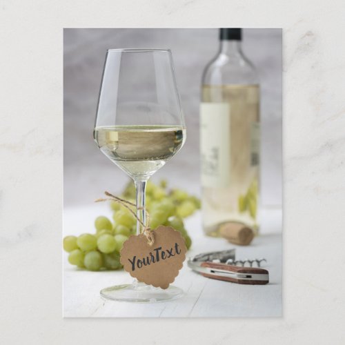 Wine Sommelier Vine Lover Bottle Grape Design Postcard