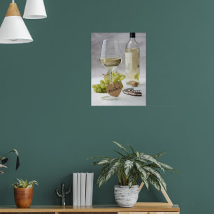 Wine Sommelier Vine Lover Bottle Grape Design Poster