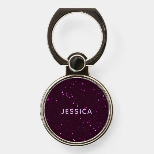 Wine Space Glitter Personalized Name Phone Ring Stand