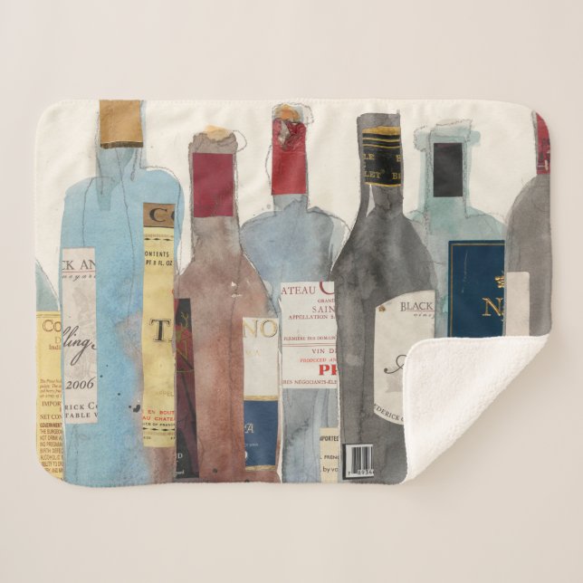 Wine & Spirits Sherpa Blanket (Front (Horizontal))
