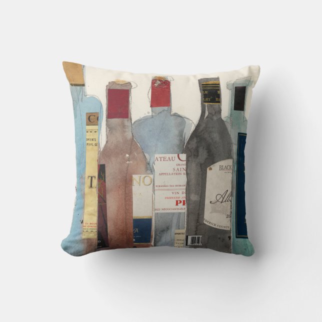 Wine & Spirits Throw Pillow (Front)