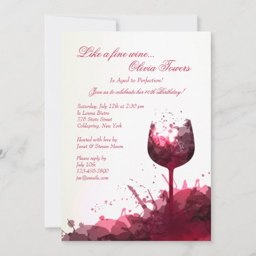 Wine Splash Invitation