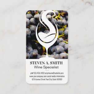 Wine Splash Logo   Grapes Business Card