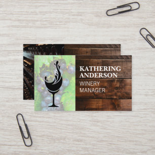 Wine Splash Logo   Wood Cellar   Grapes  Business Card
