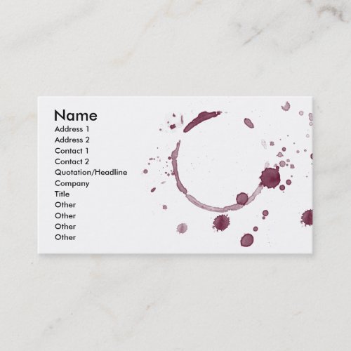 Wine Splatter Business Card 1