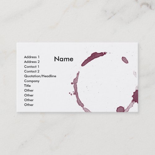 Wine Splatter Business Card 2