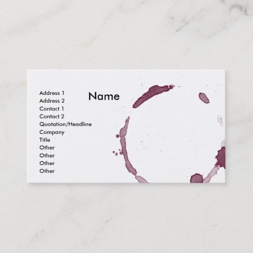 Customizable Wine Splatter Business Card 2