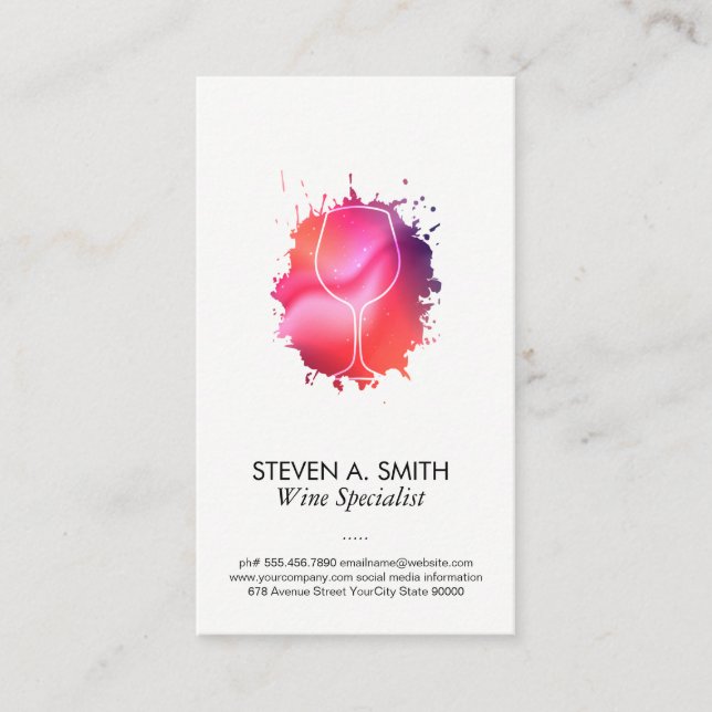 Wine Splatter Slate | Sommelier Business Card (Front)