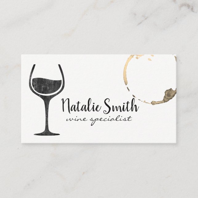 Wine Stain and Glass Business Card (Front)