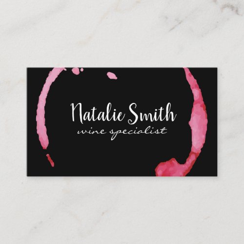 Wine Stain black  white Business Card