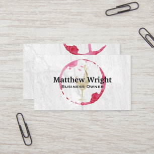 Wine Stain Gold Wine Glass Logo Business Card