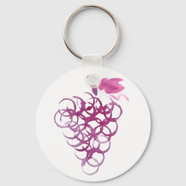 Wine Stain Grapes Keychain (Front)