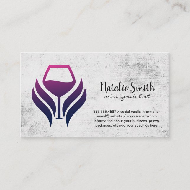 Wine Stain Logo | Textured Background Business Card (Front)