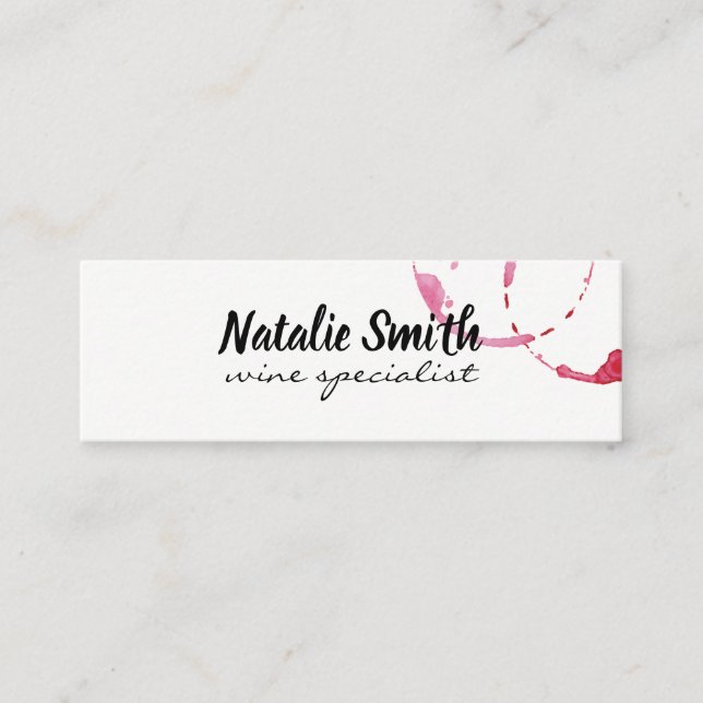 Wine Stain Mini Business Card (Front)