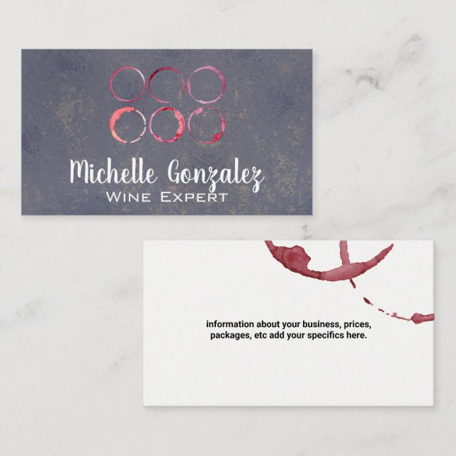 Wine Stain Texture Business Card (Front/Back)