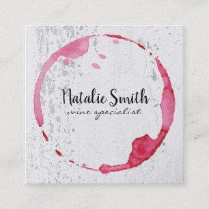 Wine Stain Texture Winery Square Business Card