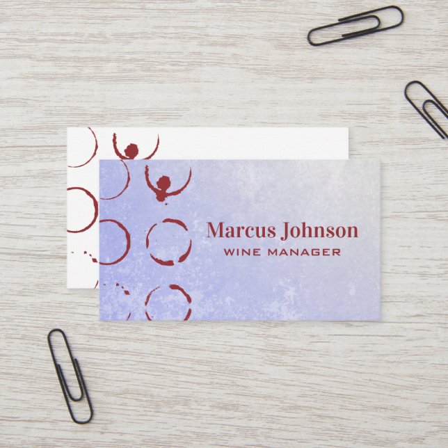 Wine Stain | Textured Background Business Card (Front/Back In Situ)