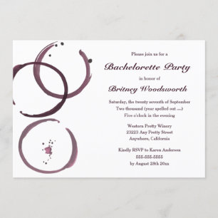 Wine Stain Vineyard Bachelorette Party Invitations