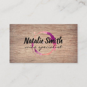 Wine Stain Vineyard Wood Background Business Card