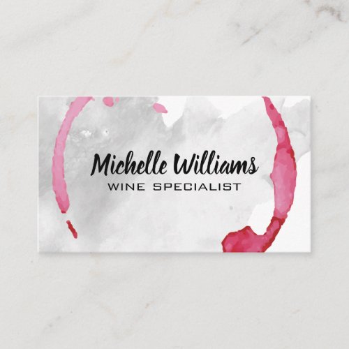 Wine Stain  Watercolor Business Card