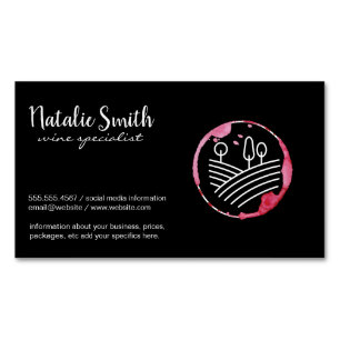Wine Stain (wine bottle) Vineyard Business Card Magnet