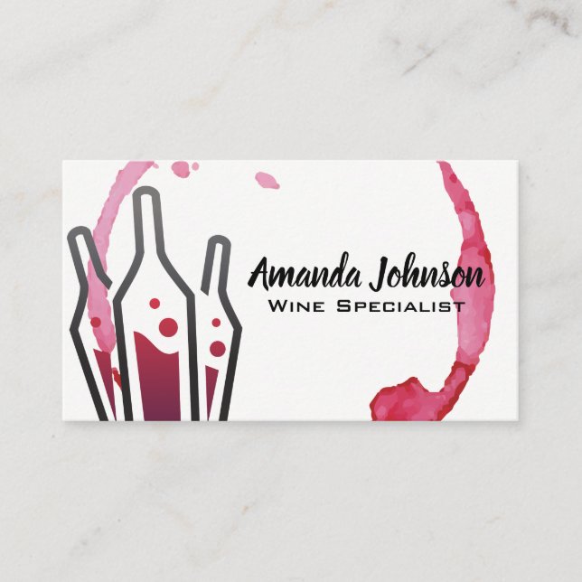 Wine Stain | Wine Bottles Business Card (Front)