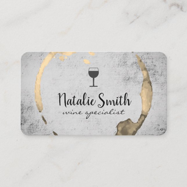 Wine Stain (wine glass) / Gold Business Card (Front)