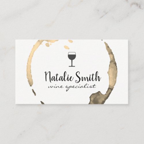 Wine Stain wine glass  Gold Business Card