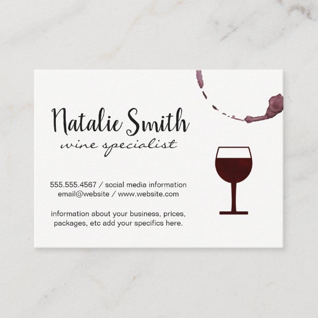 Wine Stain (wine glass) / Sommelier Business Card (Front)
