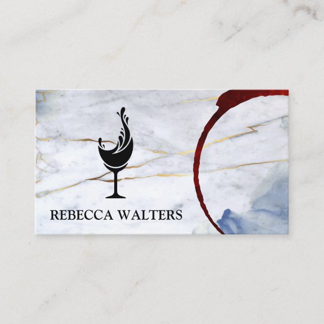 Wine Stain | Wine Glass Splash Business Card (Front)
