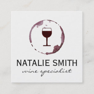 Wine Stain (wine glass) Square Business Card