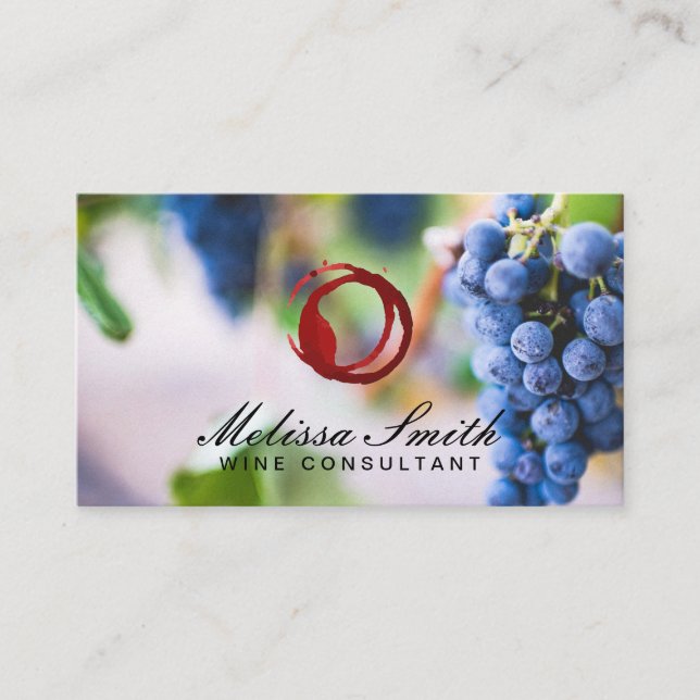 Wine Stain | Wine Grapes Vineyard Business Card (Front)