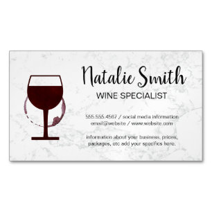 Wine Stain Winery Marble Business Card Magnet