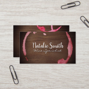 Wine Stain Wood Grain Background Business Card