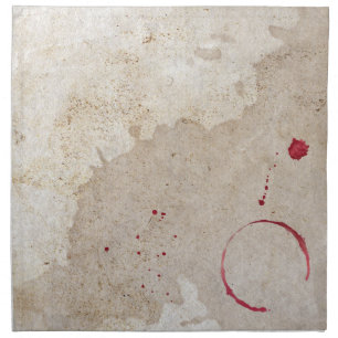 Wine Stained Trick Beige Parchment Artist Studio Cloth Napkin