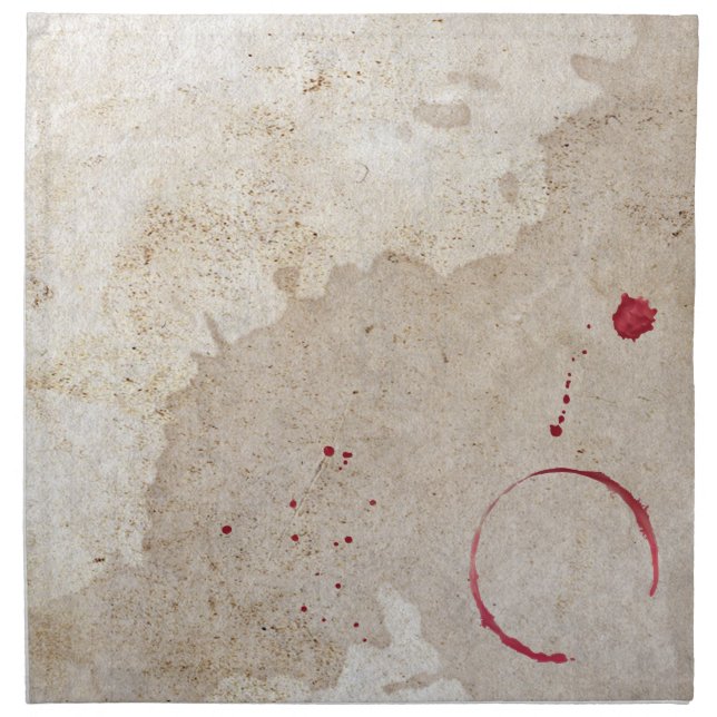 Wine Stained Trick Beige Parchment Artist Studio Cloth Napkin (Front)