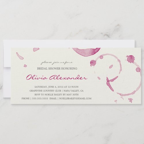 WINE STAINS | BRIDAL SHOWER INVITATION