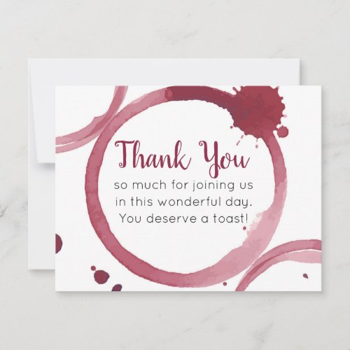 Wine Stains Wedding Thank You Card