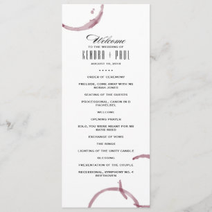 Wine Stains Winery Vineyard Ceremony Program